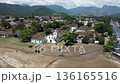 View of Paraty Historic Center with the beach and surrounding mountains 136165516