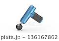 Vibrating blue massage gun on white background 136167862