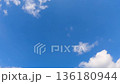 Time lapse of white clouds moving through a clear sky 136180944