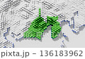 靜岡縣的蜂巢結構 3D 地圖 136183962