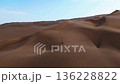 Aerial View of Sand Dunes in Peru, Solitude of Desert Landscape 136228822