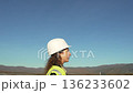Engineer Surveyor Land Professional Works Outdoors with Laptop Vertical video 136233602