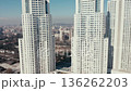 Aerial view of modern white residential skyscrapers 136262203