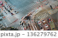 Urban traffic intersection captured at night with vehicles moving through illuminated signals and crosswalks, highlighting the vibrant city atmosphere. Time-lapse, Seoul, South Korea 136279762