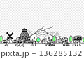 Hand-drawn loop animation of Kyushu's tourist spots and people 136285132