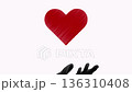 Hands and a red heart. Modern collage style. stop motion animation 136310408