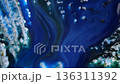 Abstract unique background flowing waves, water ripples, marble, moving multicolored liquid paint of green, blue, white colors. 136311392