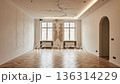 Time lapse shows a room renovation from peeling walls and a cracked ceiling  136314229