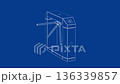3D wire-frame model of electronic turnstile 136339857