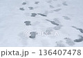 白雪皚皚的小路和腳步聲 136407478
