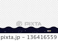 不思議な宇宙空間を宇宙船が進んでいくアニメーション　背景透過　ループ 136416559