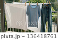 Shaking laundry 136418761