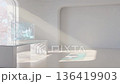 春の研修会議室と抽象グラフのホログラム｜未来オフィス（無音10秒） 136419903