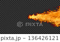 Flying fireball (straight line / transparent / 4K / 5 seconds) [Angle 2] 136426121