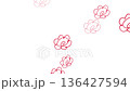4K animation of particle animation with hand-drawn red flower circle icons spilling out from the center of the screen 136427594