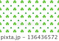 Green shamrock pattern background loop for St. Patrick's Day decoration. 136436572