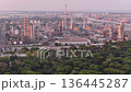 Drone view showcasing its chemical petrochemical and port industries at sunset 136445287