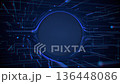 Futuristic 3D circuit board background with streaming nodes of digital data. This modern stylish technology motion background is a seamless loop with copy space for text or logo. 136448086
