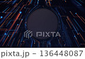 Futuristic circuit board background with fast moving nodes streaming digital data.. This modern technology motion background is a seamless loop with copy space for logo or text. 136448087