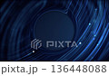 Digital data stream motion background animation with fast moving blue fiber optic light beams, nodes and particles. This modern technology background is full HD and a seamless loop with copy space. 136448088