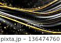 Luxury abstract background video with flowing light particles in black and gold 136474760