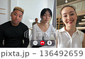 Students share smiles and stories during online lessons 136492659