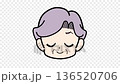 Senior woman talking with eyes closed 1 [Loop face animation] Transparent background 136520706