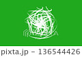 Abstract green screen spiral threads animation with twisting flowing lines forming a dynamic vortex, perfect for motion graphics, visual effects, transitions, and chroma key compositing. 136544426