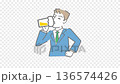 Illustration video of an office worker drinking beer after work 136574426