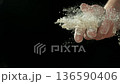 Super Slow Motion of a Baker Throwing Flour Around. Filmed on High Speed Cinema Camera, 1000 fps. Closeup of Dough Preparation. 136590406