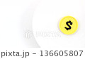 The rotating dollar model symbolizes investment. 136605807