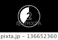 5-second countdown video: A simple horizontal animation with numbers and a circular gauge on a black background 136652360