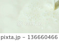 Slow motion macro shot of organic milk flow 136660466