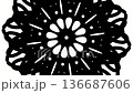 精緻的蕾絲圖案旋轉運動，充滿靈性，曼陀羅設計，單色，萬花筒動畫 136687606