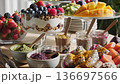 Healthy organic superfood breakfast buffet table setting 136697566