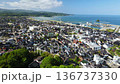 Aerial view of the tranquil port town of Himi and Toyama Bay in Toyama Prefecture 136737330