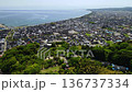 從空中俯瞰富山郡寧靜的港口小鎮冰見和富山灣。 136737334