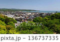 Aerial view of the tranquil port town of Himi and Toyama Bay in Toyama Prefecture 136737335