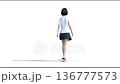 歩いていく女子高生 CG 歩いていく女子高生 CG 136777573