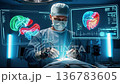 Surgeon Holographic Surgery Medical Innovation Future. AI Generated 136783605