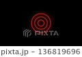 Red circles glow and pulse on a dark background creating a striking visual display 136819696