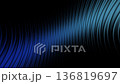 Visual display of sound waves in blue colors with smooth curves and lines in a digital setting at night 136819697