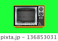 Vintage TV with static on the screen a concept video of retro broadcasting. 136853031