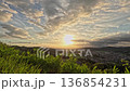 Beautiful sunset and clouds timelapse, view from the top of the hill 136854231