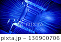 Cyberspace Tunnel with blue glowing Data Lines and Camera Rotation Cyberspace Tunnel with blue glowing Data Lines and Camera Rotation 136900706