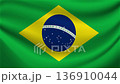 Brazil Waving Flag Motion Background Loop 136910044