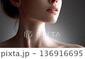 Detailed view of sophisticated female neck skin 136916695