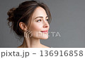 Close-up of a young woman's face with focus on beauty 136916858