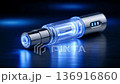 Futuristic medical equipment with shining blue light 136916860