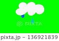 Cartoon simple cloud icon with rain and dripping raindrops and lightning on green screen insert, chroma key, green screen, motion graphics, weather icon. stock video animation High quality 4k footage 136921839